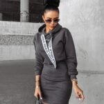 Sukienka sportowa z kapturem EVORA OLAVOGA grafitowa