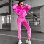 Dres damski welurowy HANDY OLAVOGA różowy