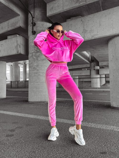 Dres damski welurowy HANDY OLAVOGA różowy