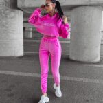 Dres damski welurowy HANDY OLAVOGA różowy