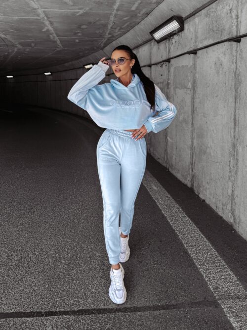 Dres damski welurowy HANDY OLAVOGA błękitny