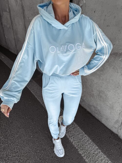 Dres damski welurowy HANDY OLAVOGA błękitny