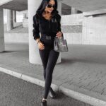 Legginsy modelujące z wysokim stanem NOIR OLAVOGA czarne