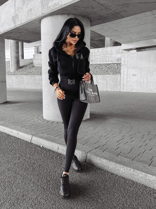 Legginsy modelujące z wysokim stanem NOIR OLAVOGA czarne