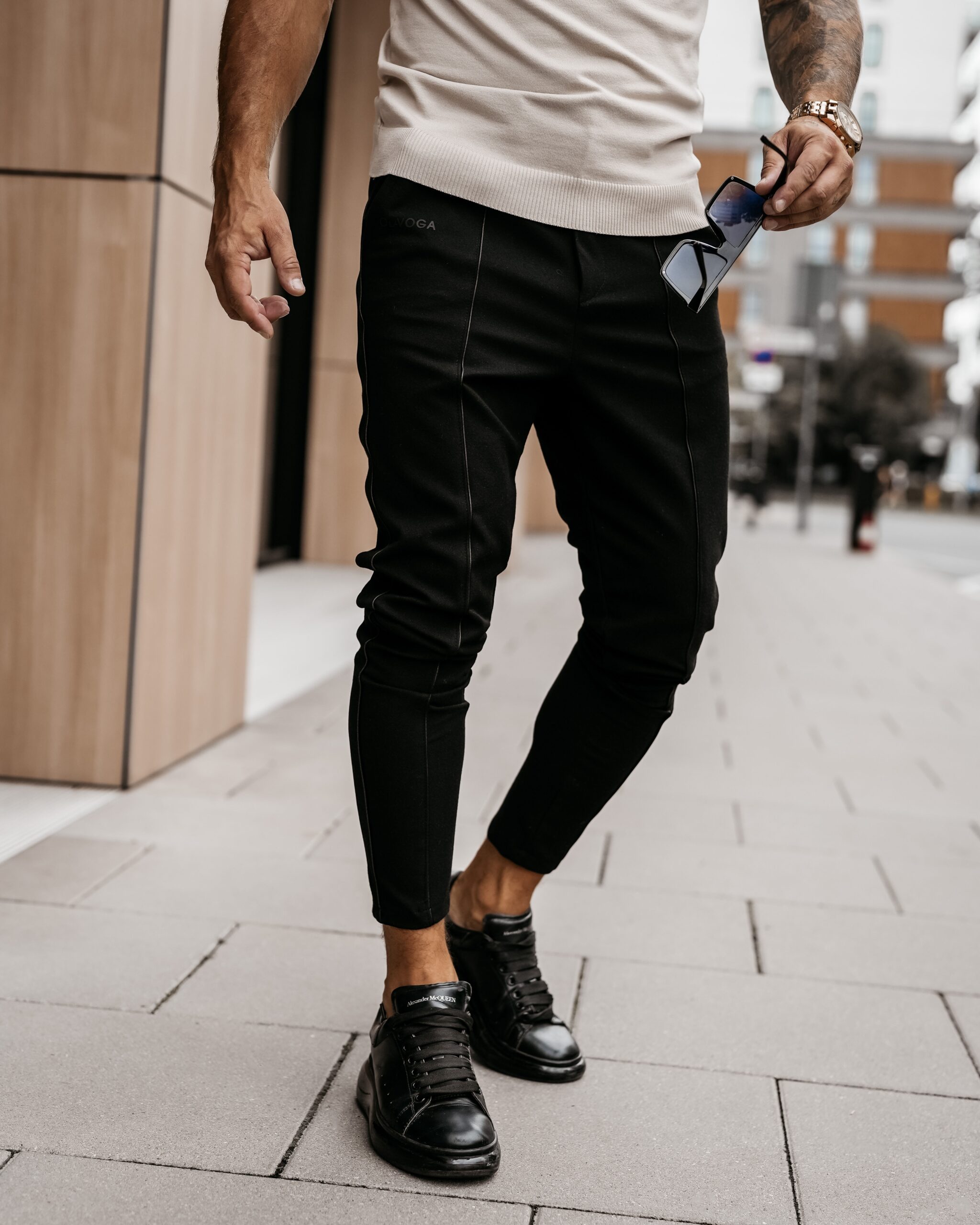 Spodnie eleganckie męskie VESPER OLAVOGA czarne Spodnie eleganckie męskie VESPER OLAVOGA czarne