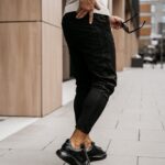 Spodnie eleganckie męskie VESPER OLAVOGA czarne