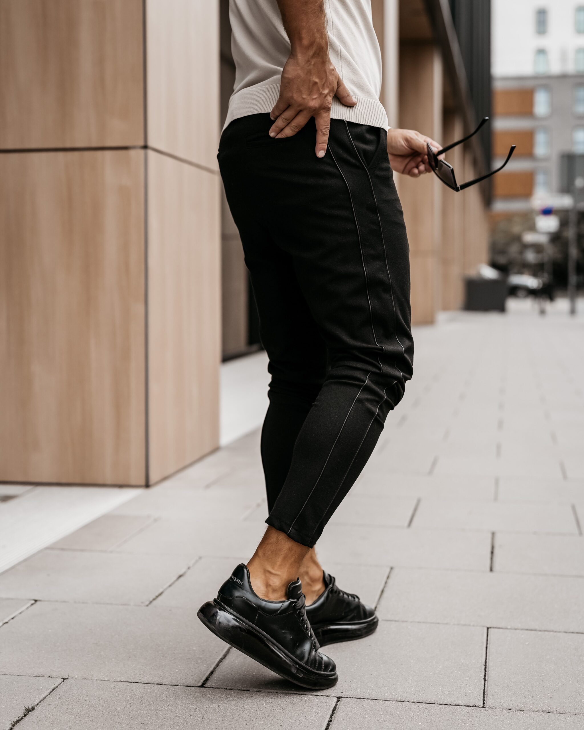 Spodnie eleganckie męskie VESPER OLAVOGA czarne Spodnie eleganckie męskie VESPER OLAVOGA czarne