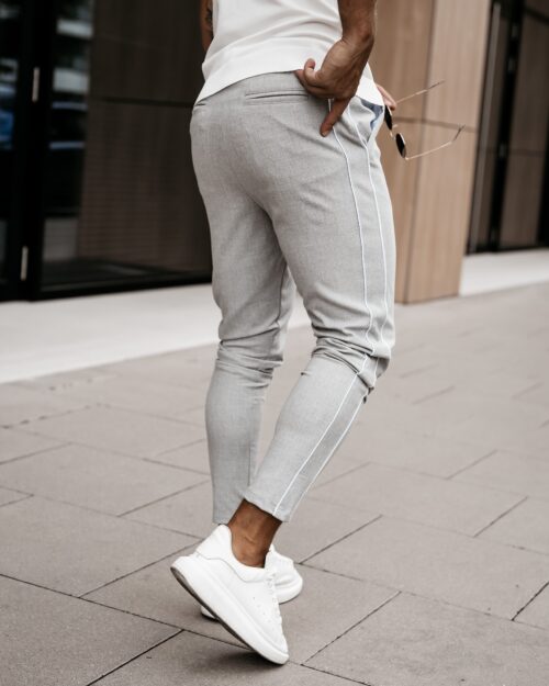 Spodnie eleganckie męskie VESPER OLAVOGA szare