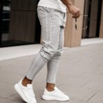 Spodnie eleganckie męskie VESPER OLAVOGA szare