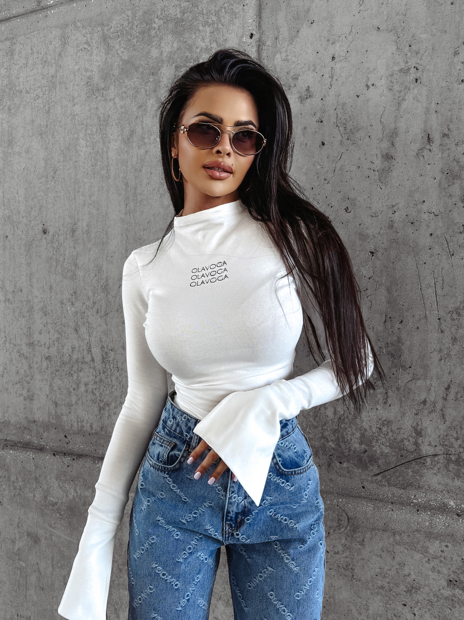 Bluzka basic dopasowana SELMA OLAVOGA ecru