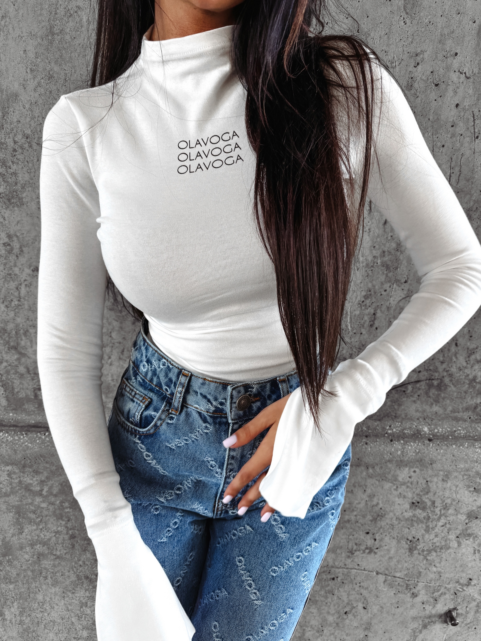 Bluzka basic dopasowana SELMA OLAVOGA ecru