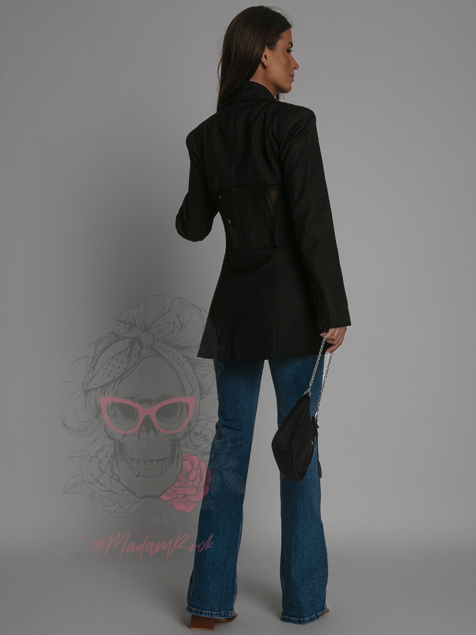 Marynarka z fiszbinami Setso czarna Marynarka z fiszbinami Setso czarna