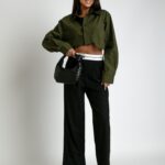 Koszula oversize do pasa Bandela khaki