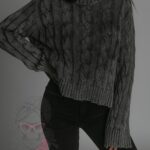 Sweterek z efektem sprania Mobs szary