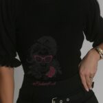 Sweterek z falbanką Dolli czarny