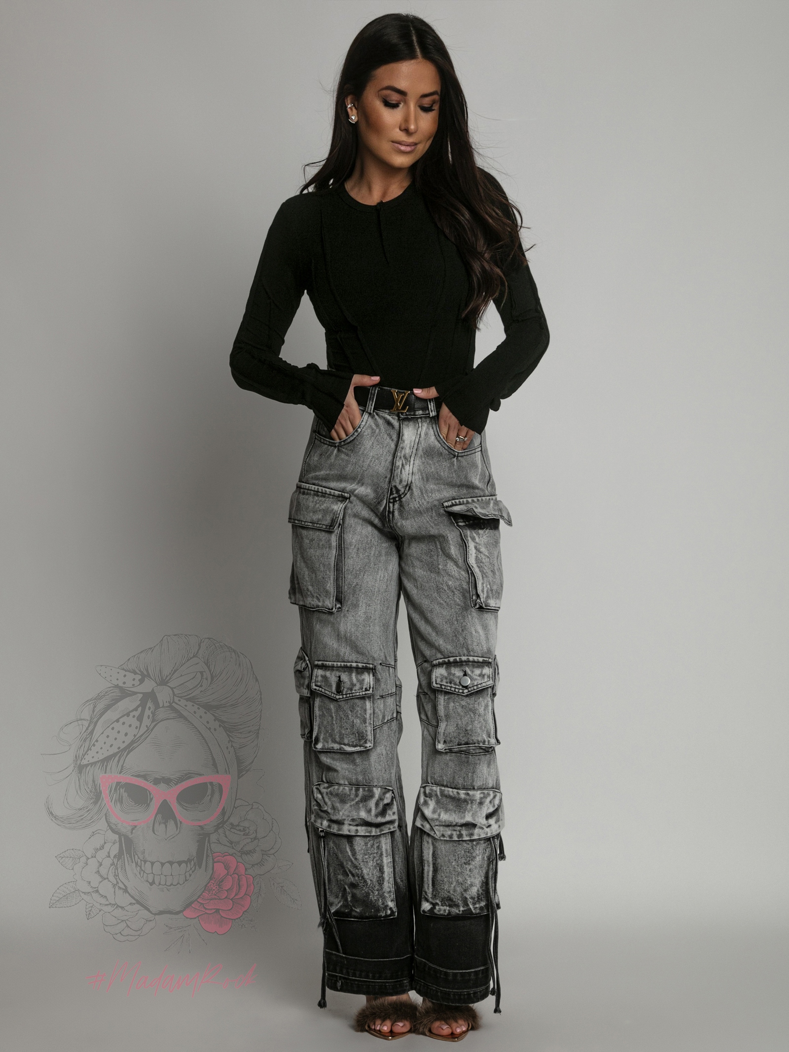 Bluzka prążkowana Missius czarna