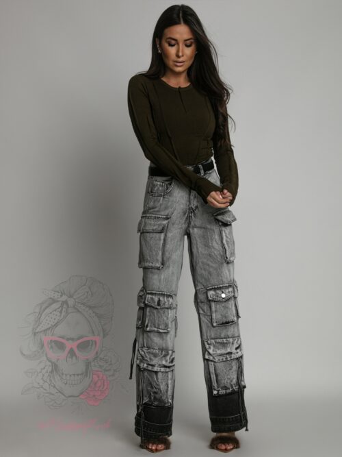 Bluzka prążkowana Missius khaki