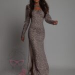 Sukienka maxi NB Naturall w panterkę