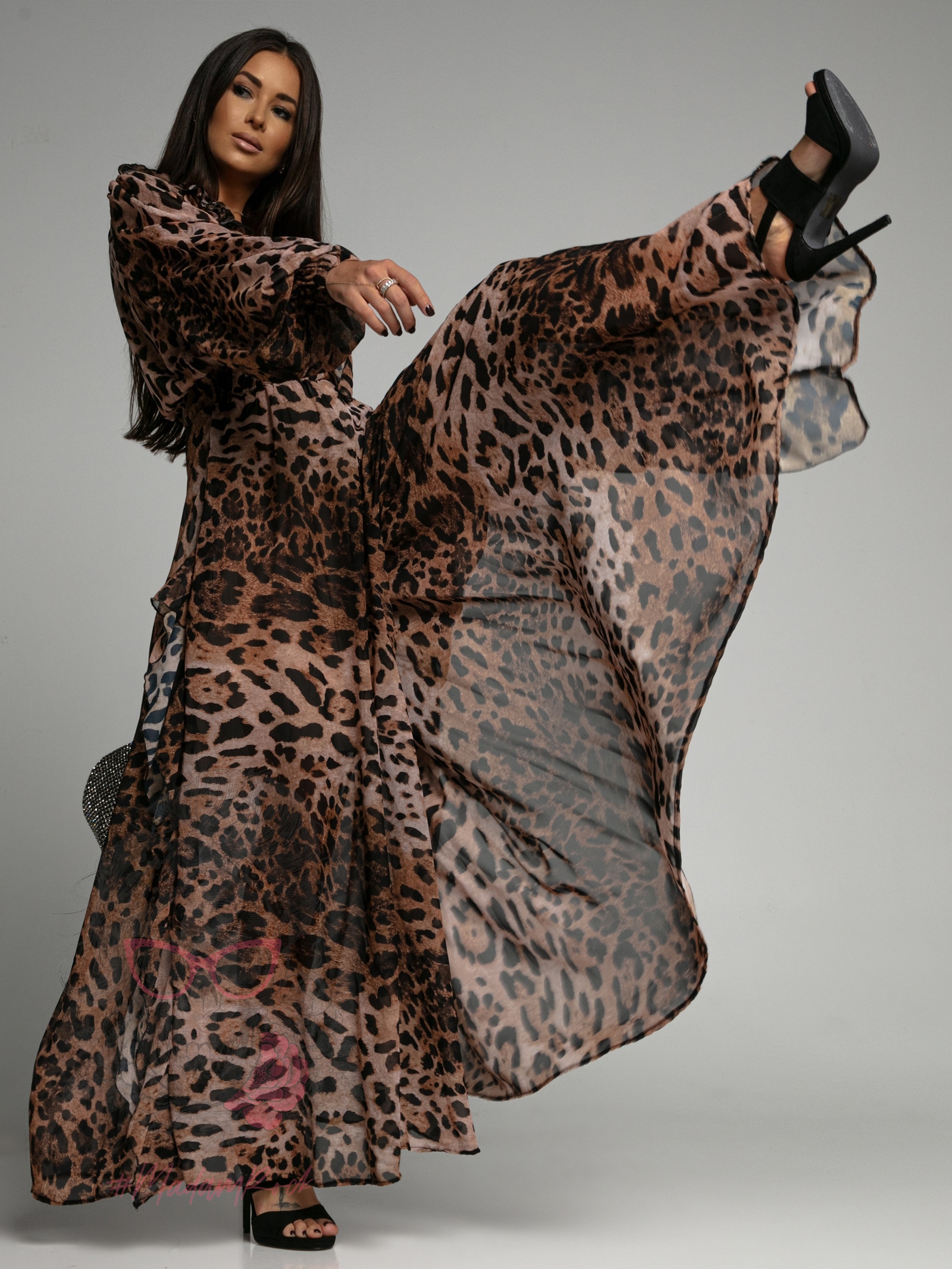 Kombinezon szyfonowy NB Centavos w panterkę Kombinezon szyfonowy NB Centavos w panterkę