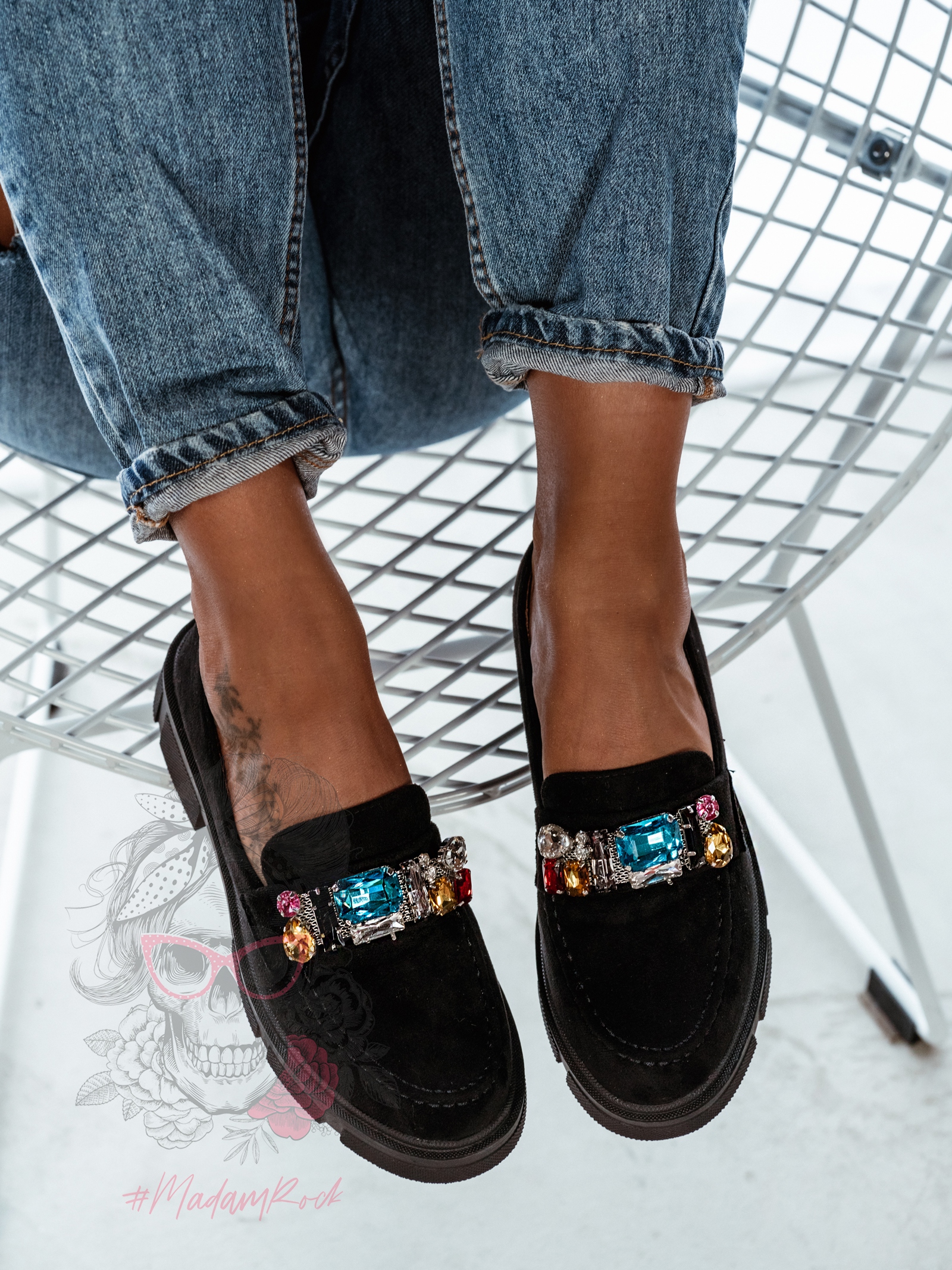 Mokasyny zamszowe Brido Rock czarne