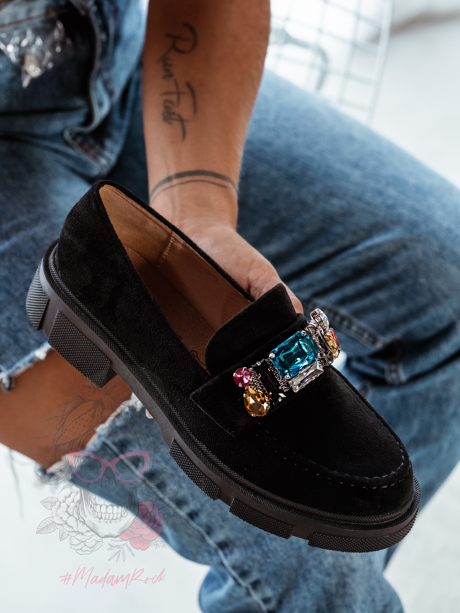 Mokasyny zamszowe Brido Rock czarne