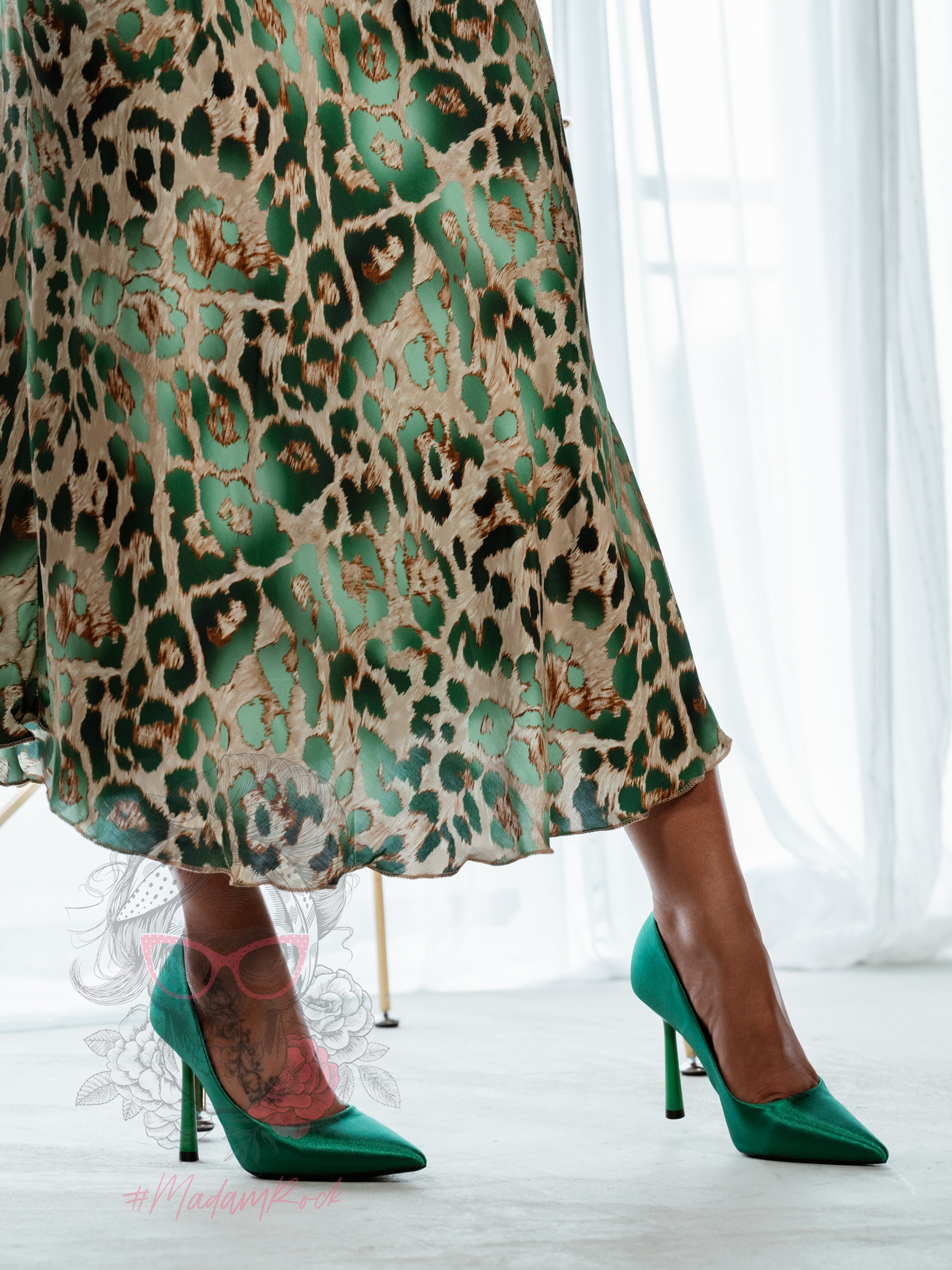 Czółenka szpilki Madam Liber zielone