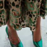 Czółenka szpilki Madam Liber zielone