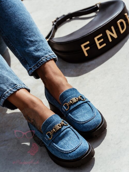 Mokasyny jeansowe Madam Dekit niebieskie