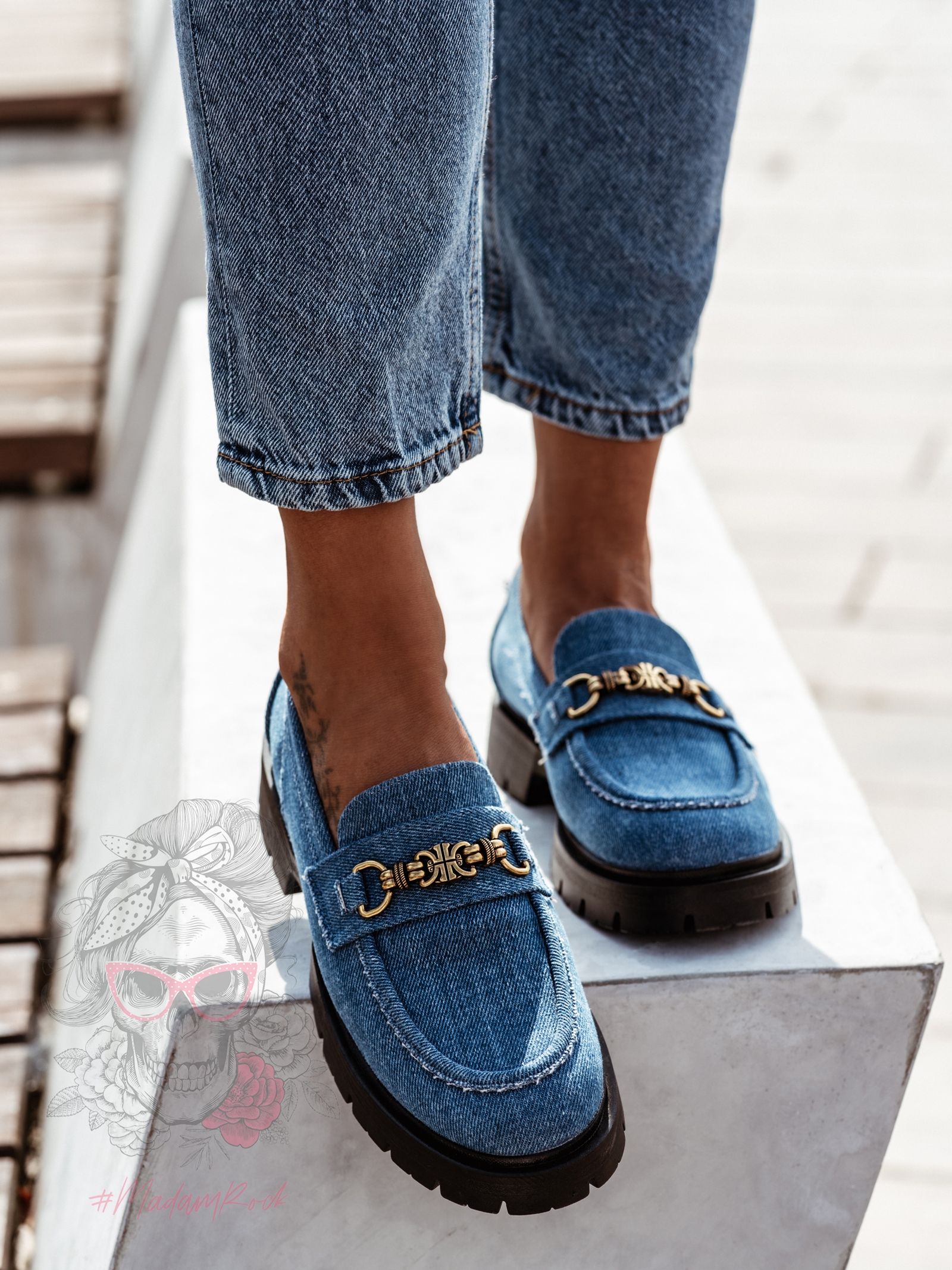 Mokasyny jeansowe Madam Dekit niebieskie Mokasyny jeansowe Madam Dekit niebieskie