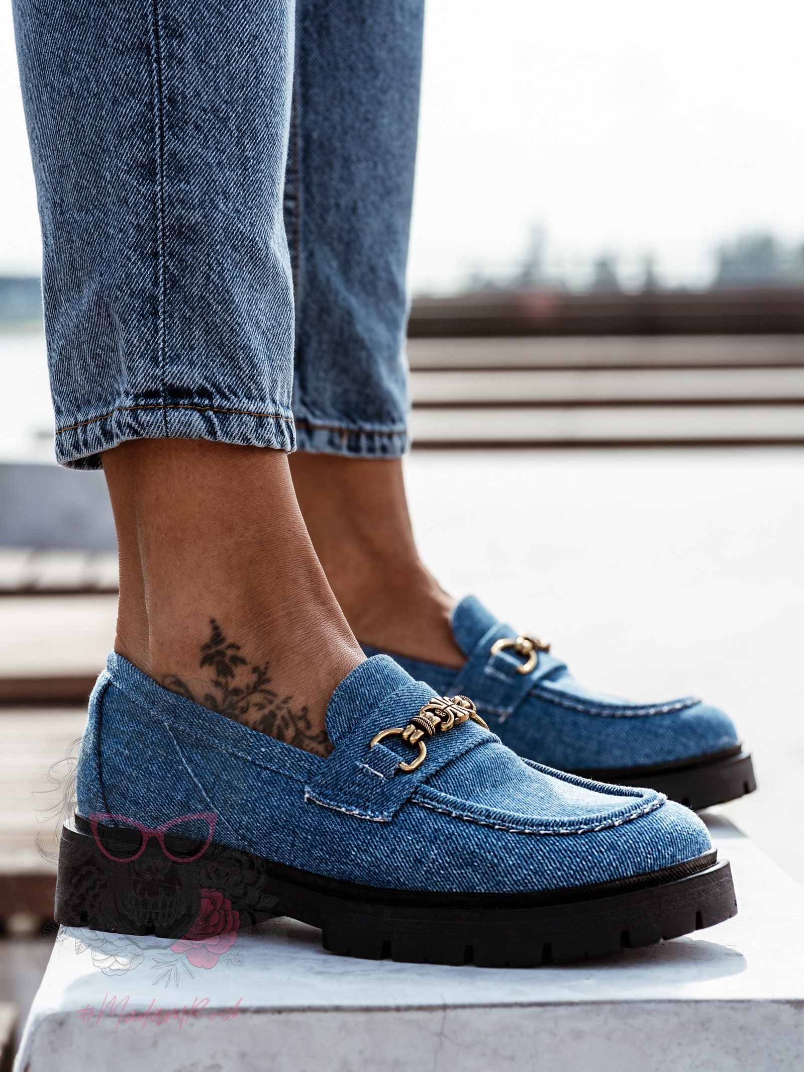 Mokasyny jeansowe Madam Dekit niebieskie Mokasyny jeansowe Madam Dekit niebieskie