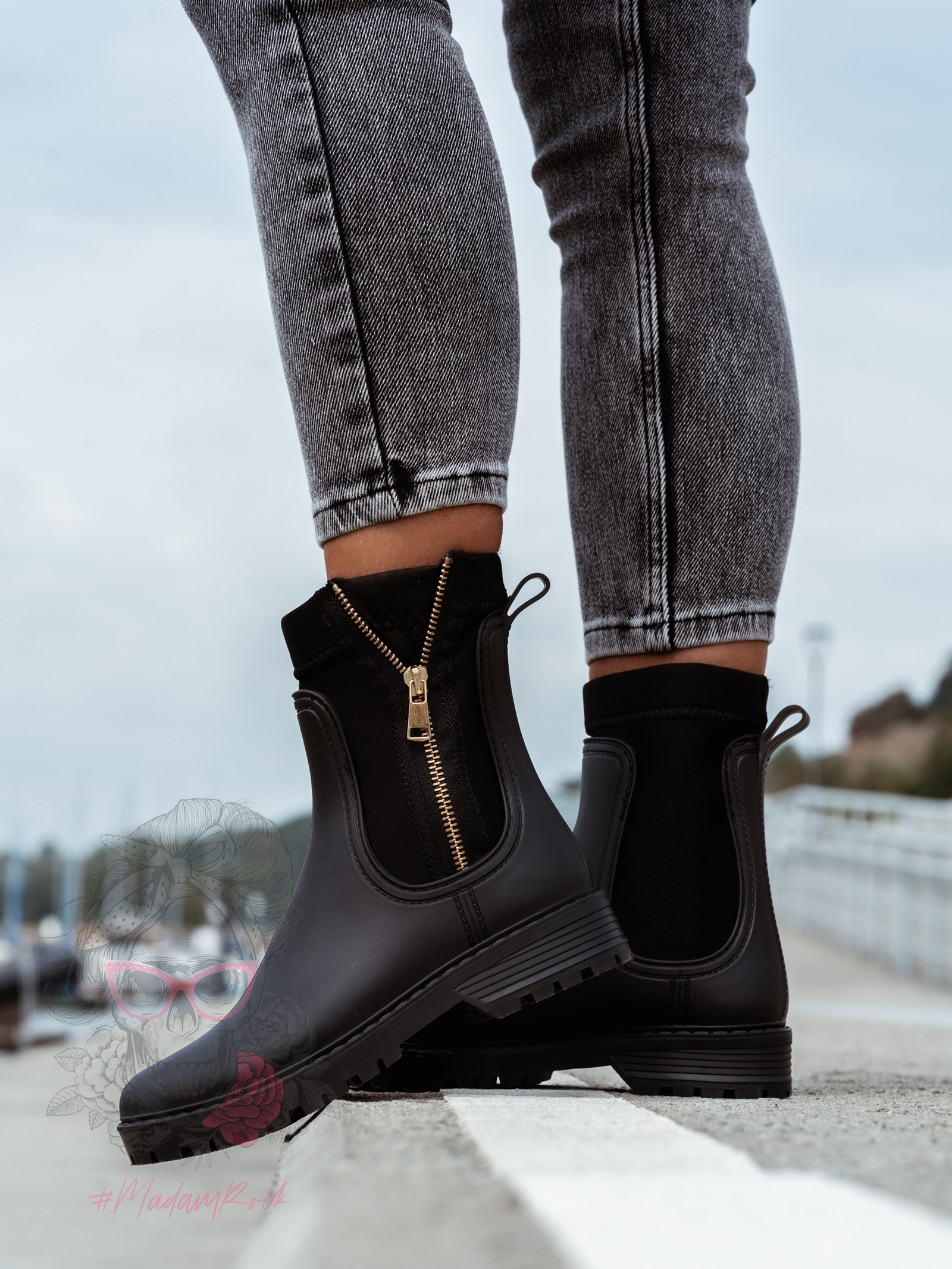 Kalosze botki Rock Umberllo czarne Kalosze botki Rock Umberllo czarne