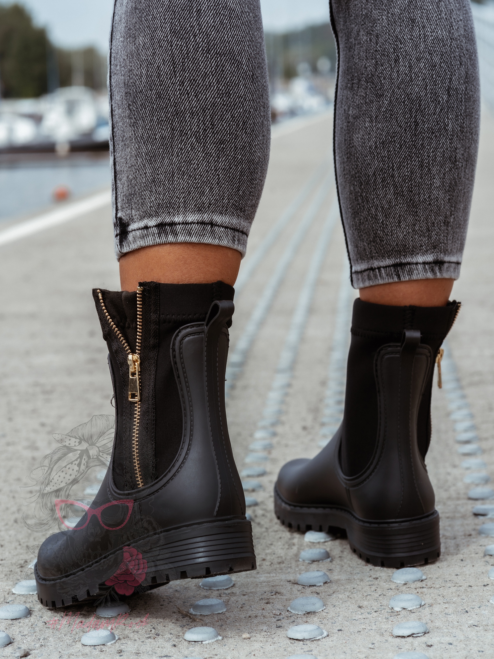 Kalosze botki Rock Umberllo czarne Kalosze botki Rock Umberllo czarne