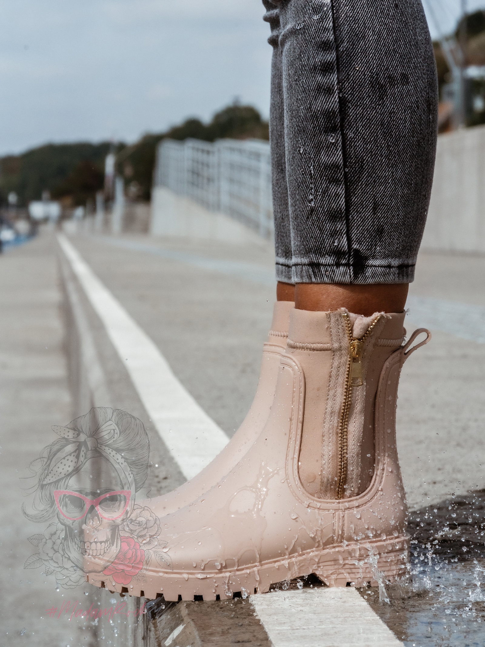 Kalosze botki Rock Umberllo beżowe