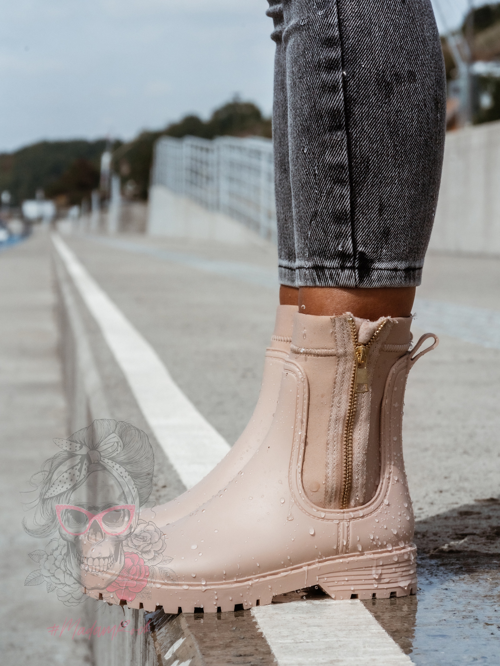 Kalosze botki Rock Umberllo beżowe