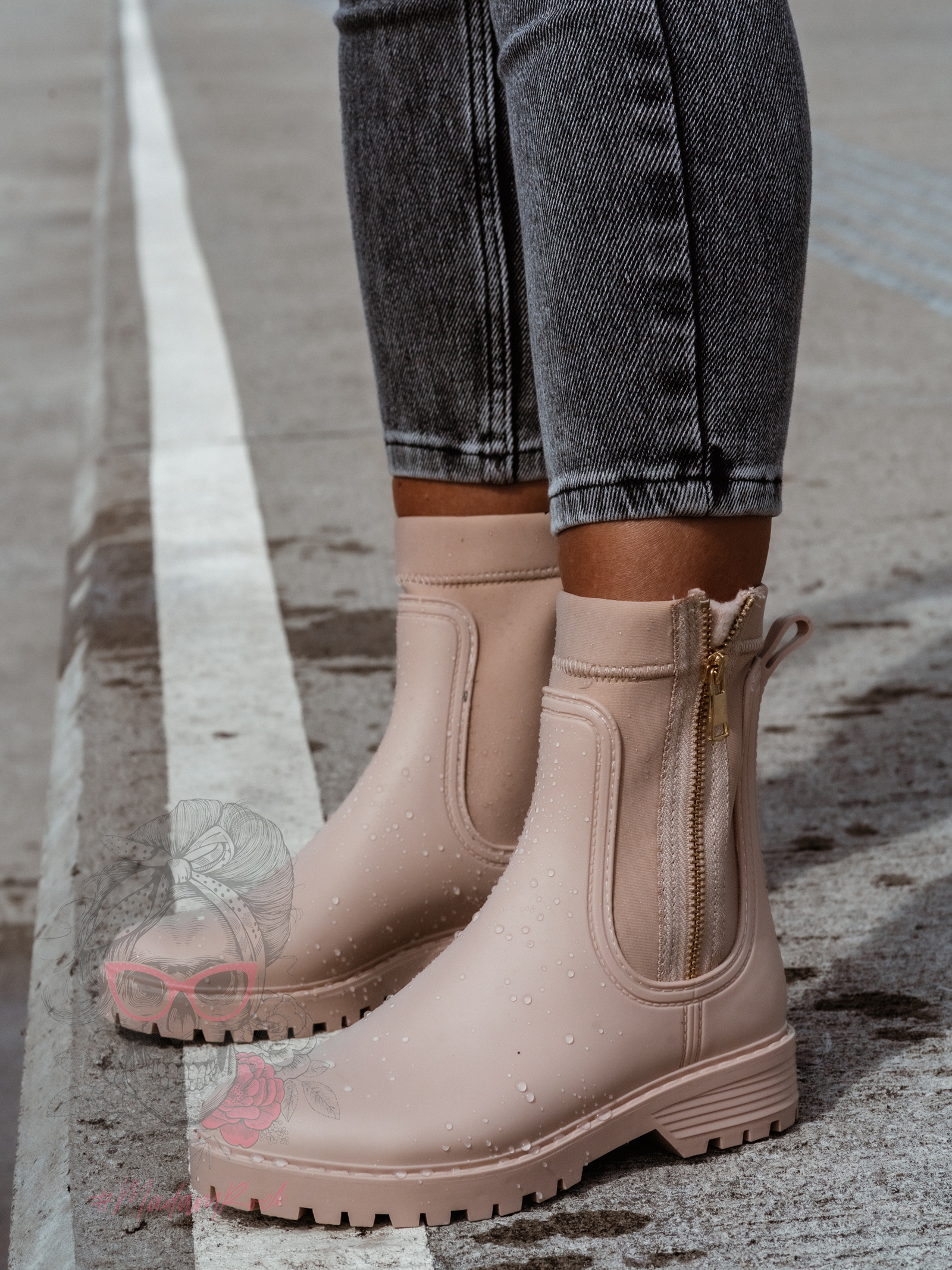 Kalosze botki Rock Umberllo beżowe