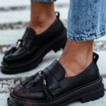 Mokasyny skórzane Rock Opori czarne