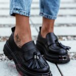 Mokasyny skórzane Rock Opori czarne