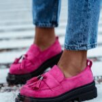 Mokasyny zamszowe Rock Opori fuksja