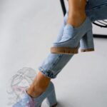 Mokasyny na słupku Madam Mollo II jeansowe