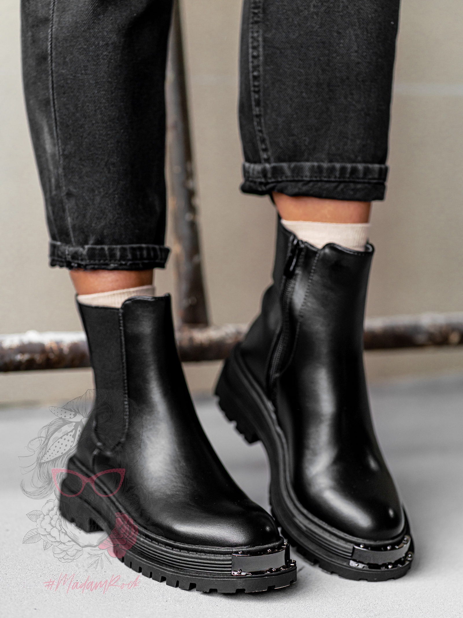 Botki klasyczne Rock Topeg czarne