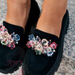 Mokasyny z kamieniami Madam Alecta czarne