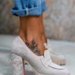 Mokasyny na słupku Madam Gombi beżowe