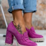 Mokasyny na słupku Madam Gombi fuksja