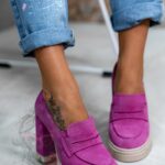 Mokasyny na słupku Madam Gombi fuksja