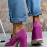 Mokasyny na słupku Madam Gombi fuksja