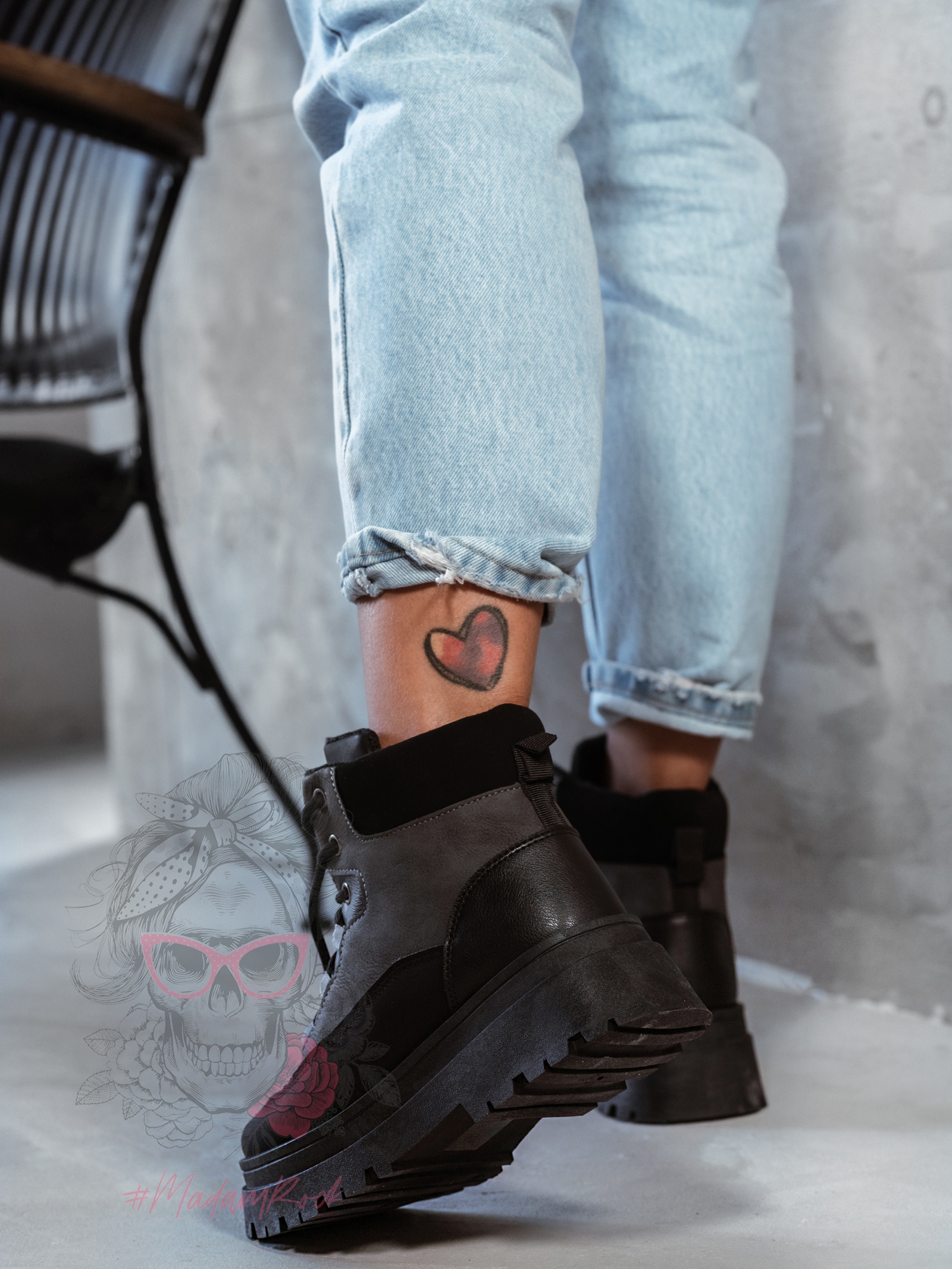 Botki trapery Madam Plum czarne Botki trapery Madam Plum czarne