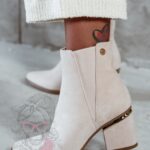 Botki zamszowe Madam Eluo beżowe