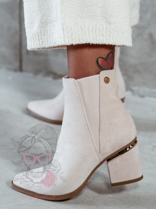 Botki zamszowe Madam Eluo beżowe