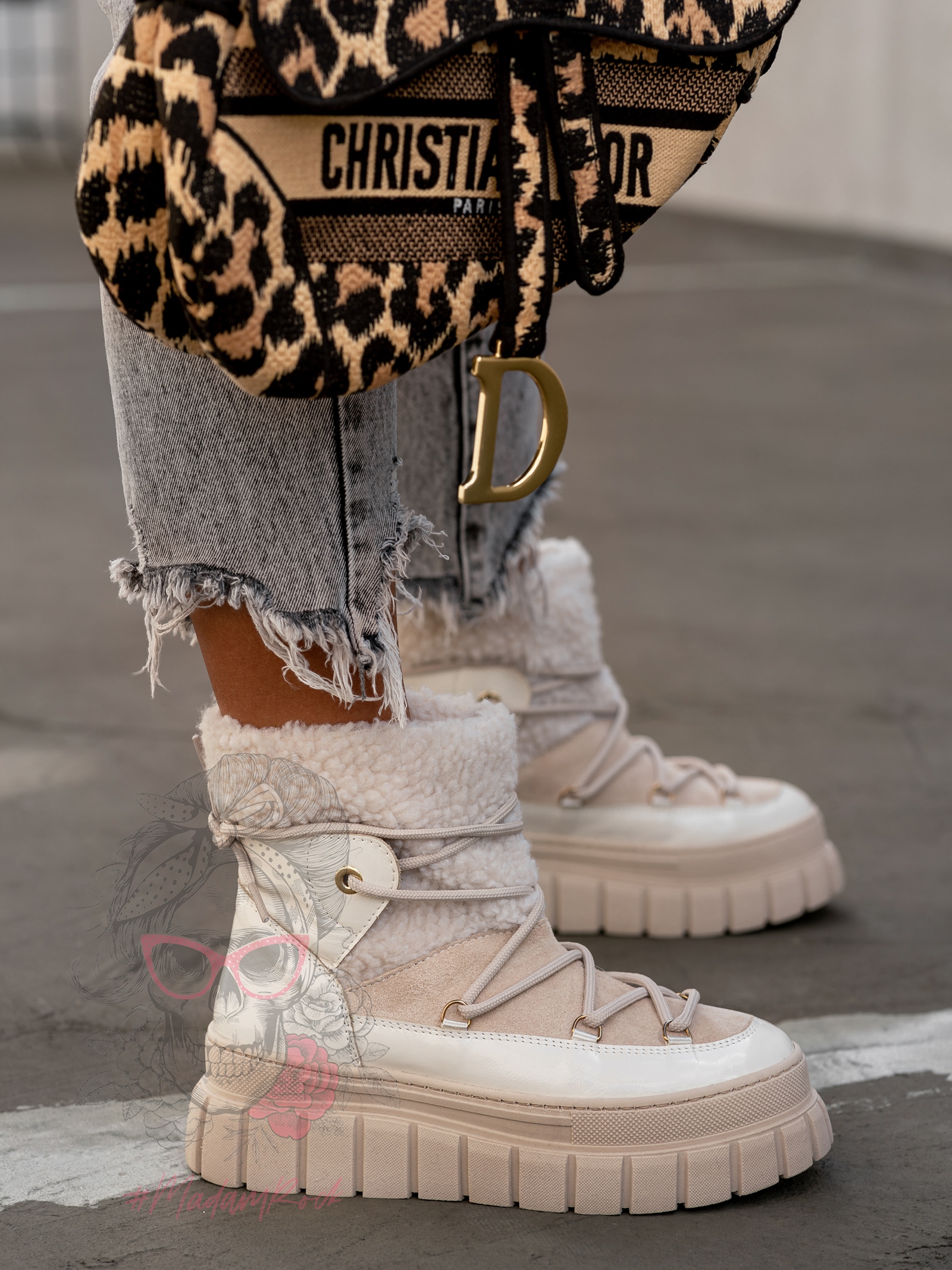 Botki z kożuszkiem Madam ItaLapi beżowe Botki z kożuszkiem Madam ItaLapi beżowe