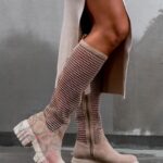 Kozaki oficerki kabaretki Rock Autoriz beżowe